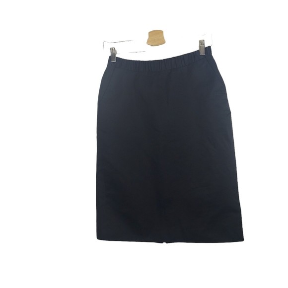 Madewell Dresses & Skirts - Madewell Black Pencil Knee Length Skirt Shiny With Pockets Women's Small Lined